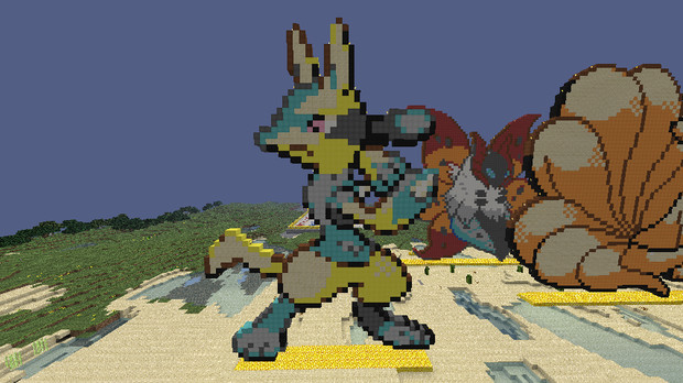 マイクラポケモンドット絵21 色ルカリオ Alicia さんのイラスト ニコニコ静画 イラスト