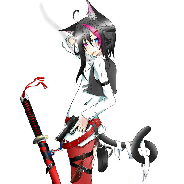 猫と刀とm92f 黒猫白亜 W 紗廼 さんのイラスト ニコニコ静画 イラスト