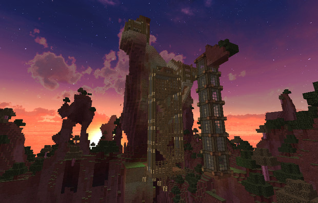 Minecraft 断崖絶壁に街をつくる 2 ライア さんのイラスト ニコニコ静画 イラスト