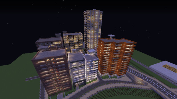 【Minecraft】マンション街の夜景