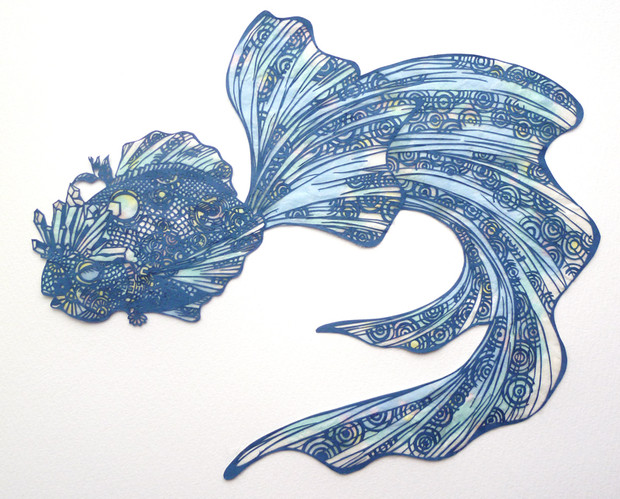 切り絵 夢追い金魚 色あり 切り人きまぐれん さんのイラスト ニコニコ静画 イラスト