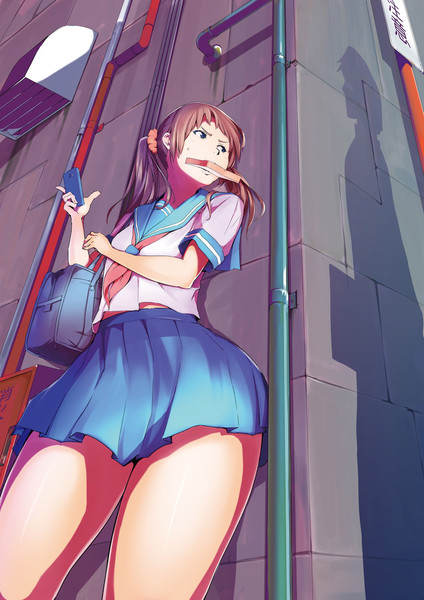 道端で同級生にぶつかる３秒前の女子高生をご覧下さい とほがえる さんのイラスト ニコニコ静画 イラスト