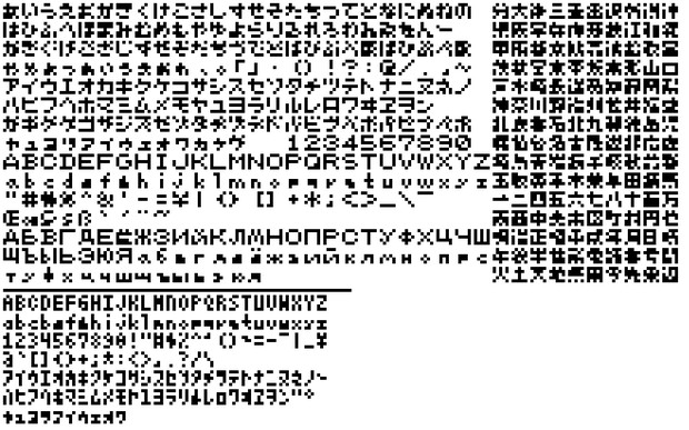 ５×５マスでなるべく多くの文字を表現してみた。