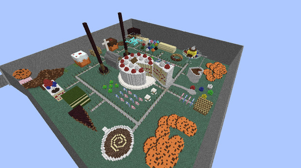 Minecraft お菓子のあるステージ 作ってみた aaaaa さんのイラスト ニコニコ静画 イラスト