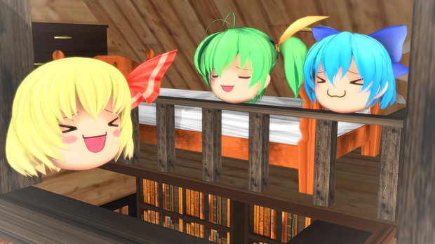 ゆっくりルーミアと大ちゃんとチルノと けぜめ さんのイラスト ニコニコ静画 イラスト