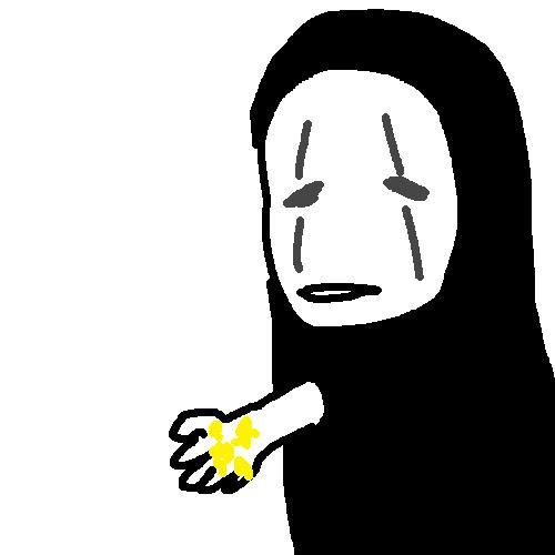 ペイントで千と千尋の神隠しのカオナシを描いてみた Mr Obt さんのイラスト ニコニコ静画 イラスト