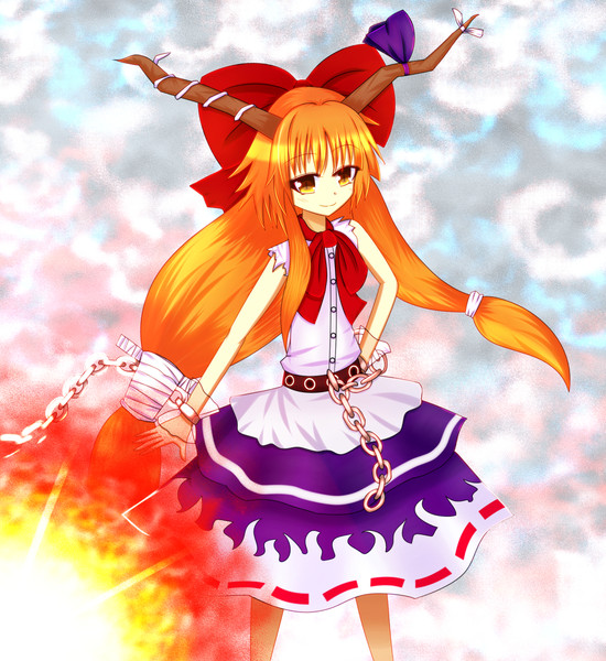 東方の小さな百鬼夜行担当 萃香さん 酔いどれの天界散歩 にゃあ紳士 さんのイラスト ニコニコ静画 イラスト