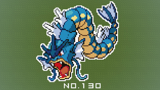マイクラ ポケモン図鑑no 130 ドット絵 のむちょん さんのイラスト ニコニコ静画 イラスト