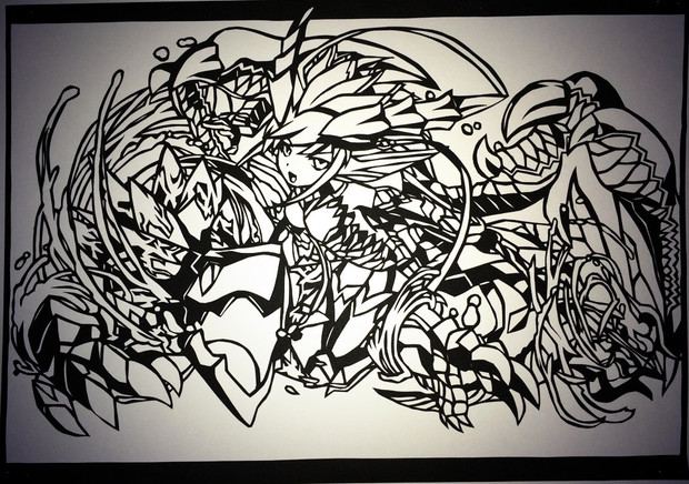 切り絵 パズドラ 赤龍喚士 ソニア やってみた ﾀ W ｿ さんのイラスト ニコニコ静画 イラスト