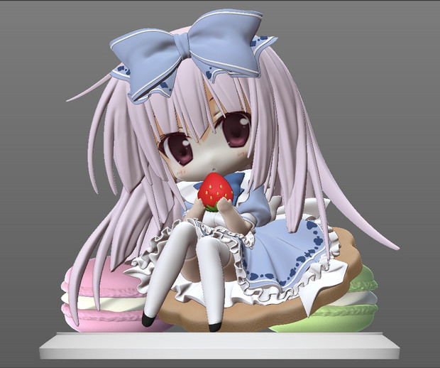 梱枝りこ先生の藍璃 あいり プチチャラフィギュアのデジタル原型作って