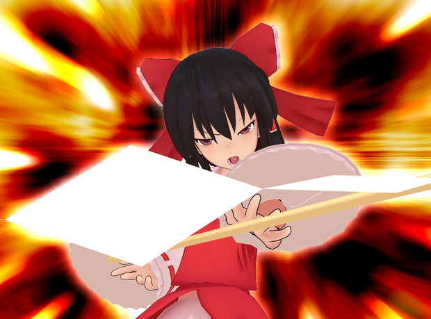 戦ってる風の霊夢 Nagi さんのイラスト ニコニコ静画 イラスト