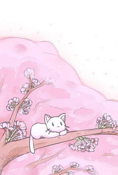 ネコと桜 群鳩電軌 さんのイラスト ニコニコ静画 イラスト