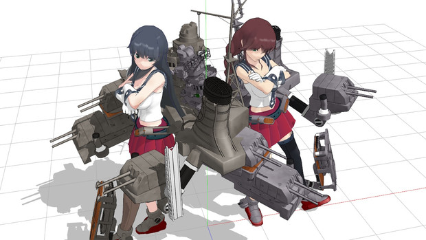 Mmd艦これ 阿賀野 能代 モデル配布 ニコニコ静画 イラスト