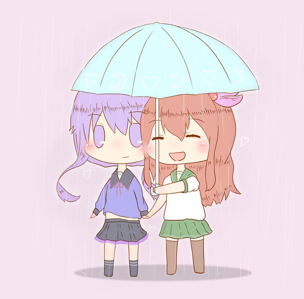 弥生と如月 相合傘 Tea さんのイラスト ニコニコ静画 イラスト