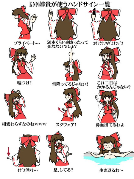 Knn姉貴が使うハンドサイン一覧 こなたん ほっぺた東方の人 さんのイラスト ニコニコ静画 イラスト