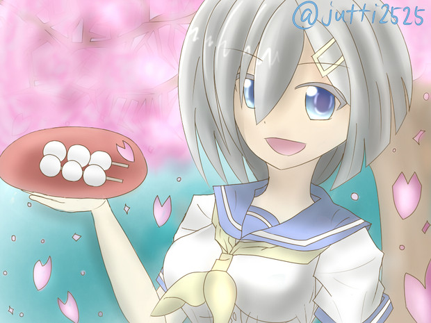 艦これ 浜風ちゃんとお花見 初浜風描き じゅっち さんのイラスト ニコニコ静画 イラスト