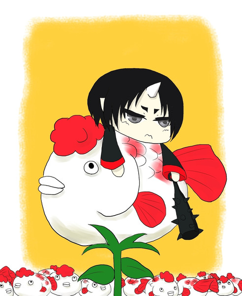 鬼灯様と愉快な金魚草たち 茶色の目 さんのイラスト ニコニコ静画 イラスト