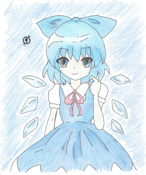 チルノを手書きでババーンと 夜空 さんのイラスト ニコニコ静画 イラスト