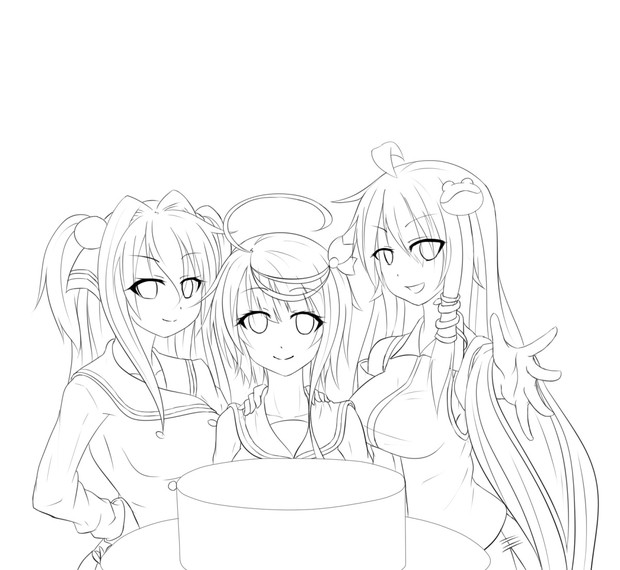 線画 せいちゃんとゴーヤと早苗 せいや さんのイラスト ニコニコ静画 イラスト