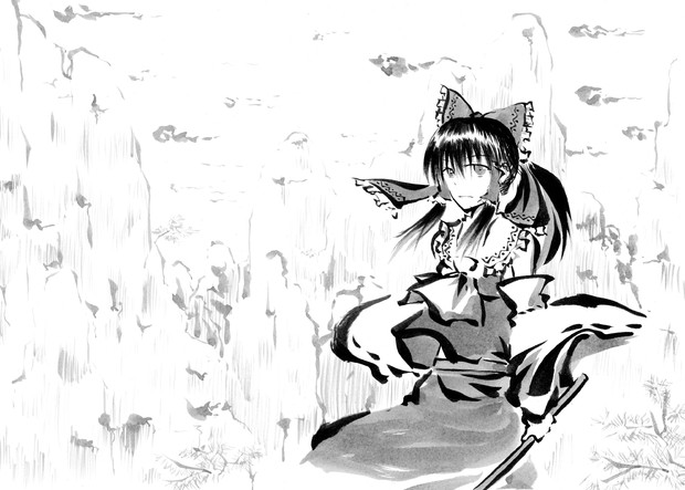 手描きイラスト 墨絵 水墨画 東方project 霧雨魔理沙 和紙 F4 肉筆作品 Www Weuno Com