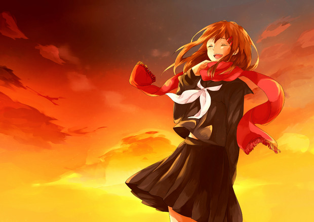 夕焼けと君と赤 あずさ さんのイラスト ニコニコ静画 イラスト