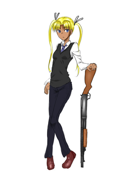 トリエラとウィンチェスターｍ１８９７ さかきあん さんのイラスト ニコニコ静画 イラスト