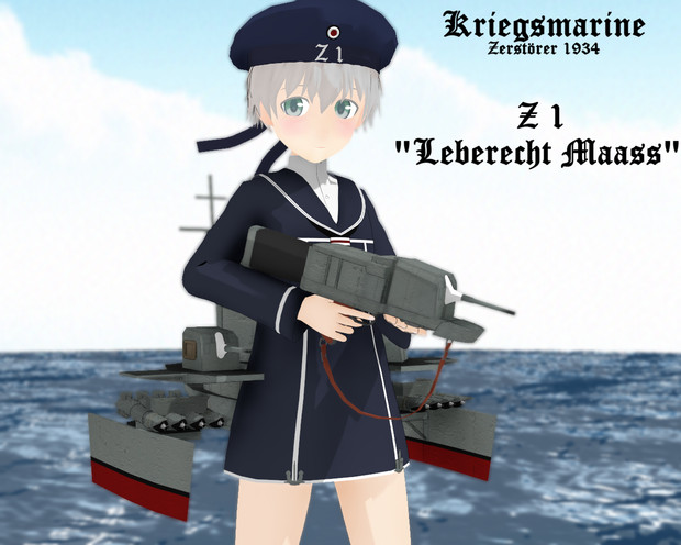 Mmdモデル配布 駆逐艦 Z1 レーベレヒト マース Mmd艦これ Rgm さんのイラスト ニコニコ静画 イラスト