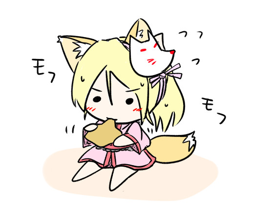 油揚げを一生懸命もふもふするエリーチカ ぽりとん さんのイラスト ニコニコ静画 イラスト