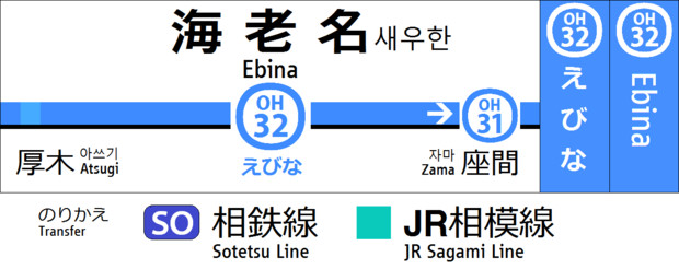 【架空】駅名標ナンバリング一体化【小田急】