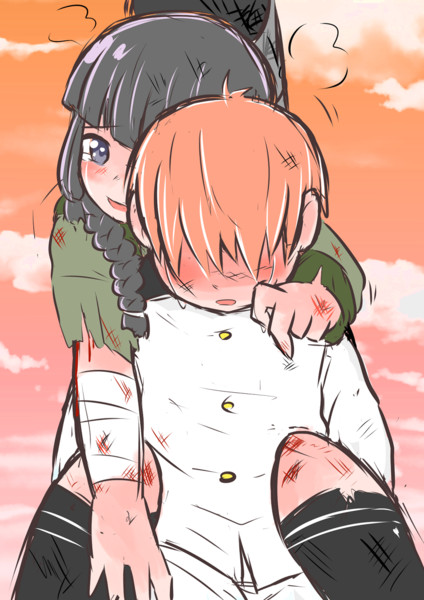大破した北上さんをおんぶするせっちゃん 改名 妖精もちさん さんのイラスト ニコニコ静画 イラスト