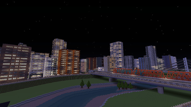 Minecraft マンション街の夜景 さとー さんのイラスト ニコニコ静画 イラスト