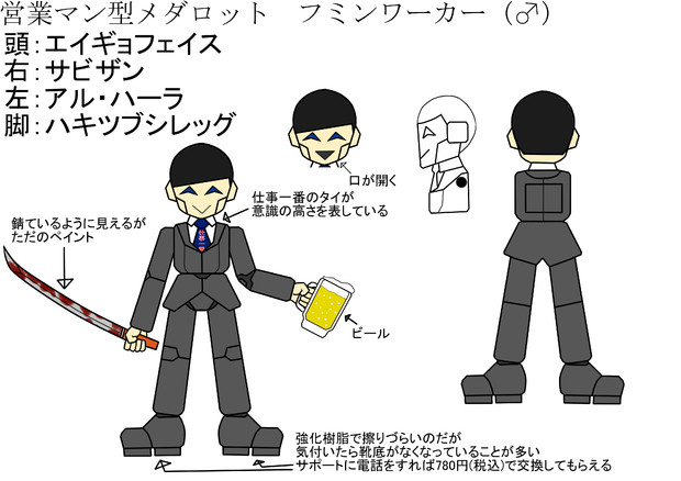 営業マン型メダロット Stk00 フミンワーカー Red さんのイラスト ニコニコ静画 イラスト