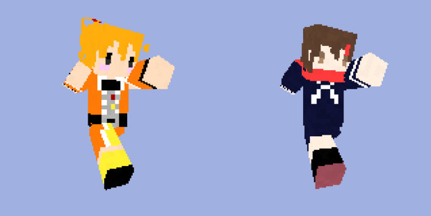 マイクラスキン メカクシティアクターズのモモとアヤノ ネットデブリ さんのイラスト ニコニコ静画 イラスト