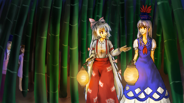 夜の迷いの竹林にて 黒みャ さんのイラスト ニコニコ静画 イラスト