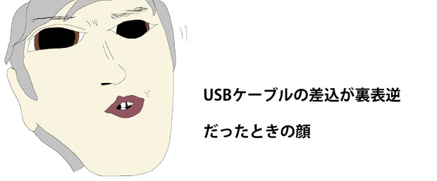 Usbケーブルの差込が裏表逆だったときの顔 Kun さんのイラスト ニコニコ静画 イラスト