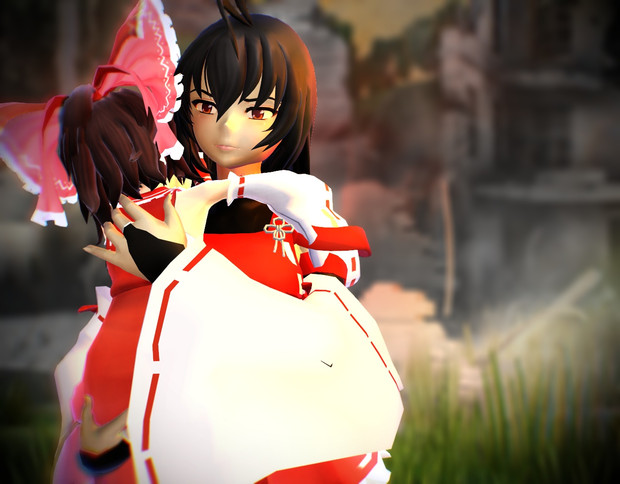 東方mmd 幼霊夢と先代巫女 碧井じゅん さんのイラスト ニコニコ静画 イラスト