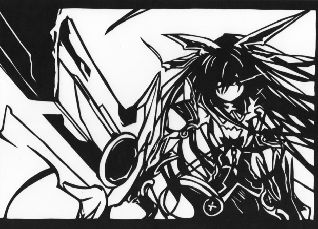 切り絵 夜刀神 十香 ニコニコ静画 イラスト