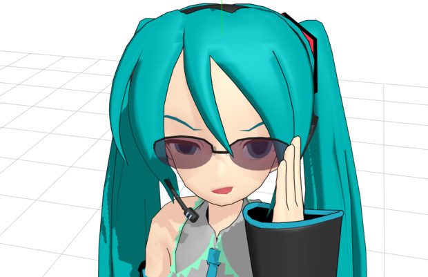 Mmdモデル配布 サングラス 髪切った Hbk ペパクラp さんのイラスト ニコニコ静画 イラスト