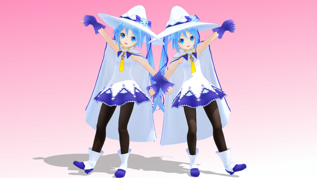 (MMD)ちびあぴ雪ミク2014さん配布