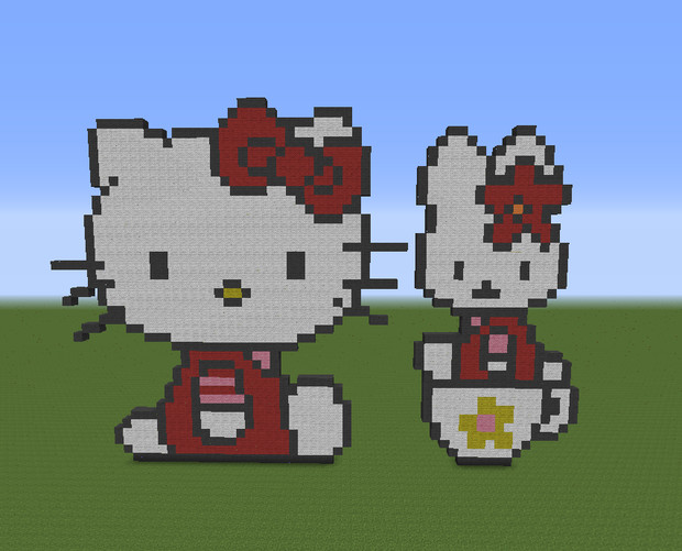 Minecraft キティちゃん ハローキティ かうえな さんのイラスト ニコニコ静画 イラスト