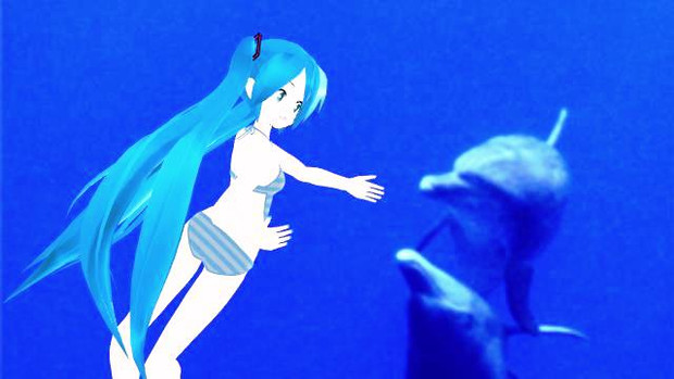 イルカと会話するミクさん よなかんｐ さんのイラスト ニコニコ静画 イラスト