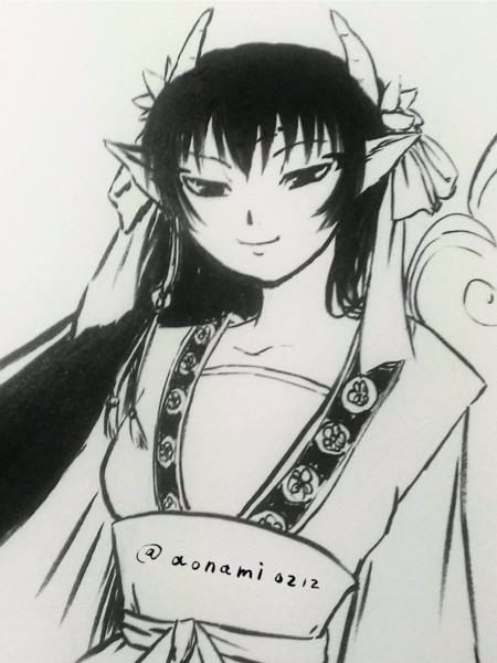 女体化注意 半獣白澤さん 碧 アオ さんのイラスト ニコニコ静画 イラスト