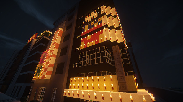 Minecraft 繁華街の夜景 その２ さとー さんのイラスト ニコニコ静画 イラスト