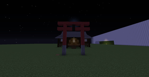 神社作ってみた 鳥居ありver Minecraft アケノソラ さんのイラスト ニコニコ静画 イラスト