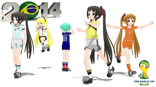 Mmd いろんなガッツポーズ ﾟdﾟ そんなことよりサッカーしようぜ まりりん さんのイラスト ニコニコ静画 イラスト