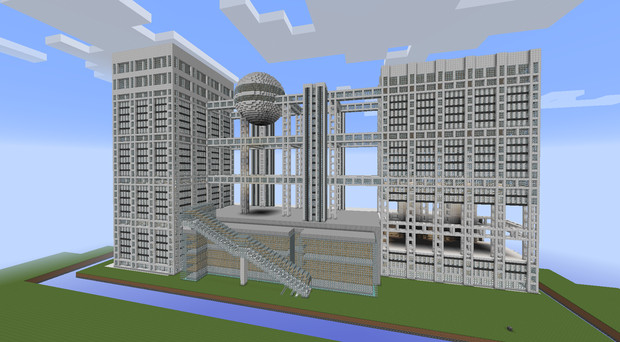 Minecraft フジテレビ本社ビル データ配布 レクター さんのイラスト ニコニコ静画 イラスト