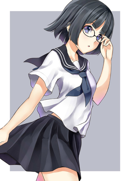 手描きイラスト オリジナル 眼鏡っ娘ちゃん 同人 B5(手描き