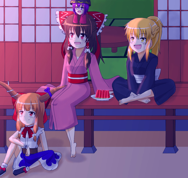 花火大会 神社にて 晴矢みらい さんのイラスト ニコニコ静画 イラスト