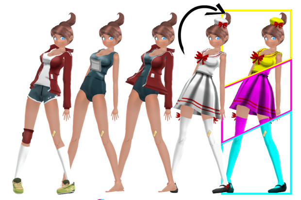 Mmd 朝日奈 葵 モデル配布 V 1 1 Pikadude さんのイラスト ニコニコ静画 イラスト