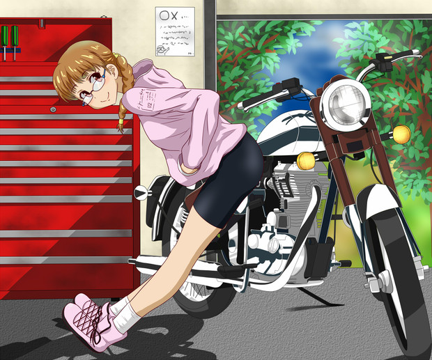 バイク女子 カズポン さんのイラスト ニコニコ静画 イラスト